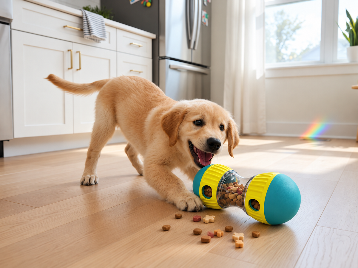Interactive Slow Feeder Puzzle Ball for Happy Dogs