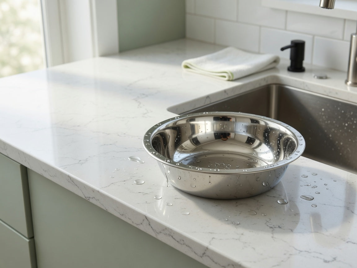 Whisker-Friendly Stainless Steel Feeding Bowl for Cats