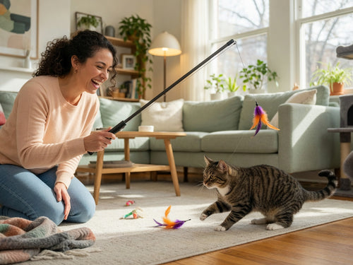 Retractable Cat Teaser Wand for Endless Play
